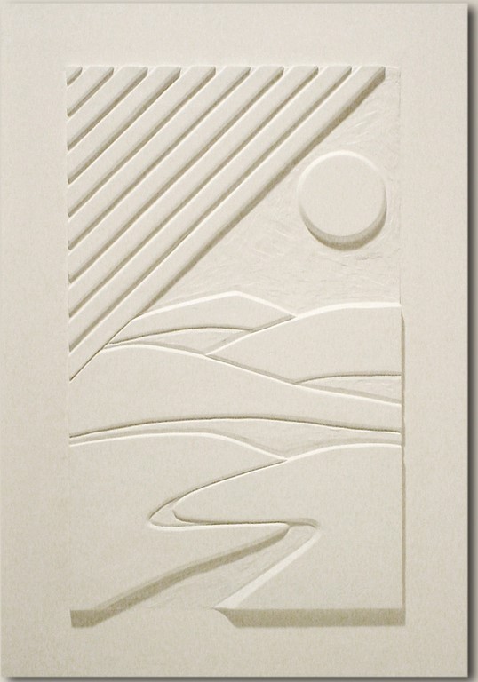 paysage stylisé en bas relief; bas-relief en staff de flore devalicourt;