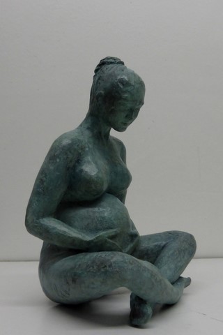 Maternité; petite sculpture en bronze de flore de valicourt