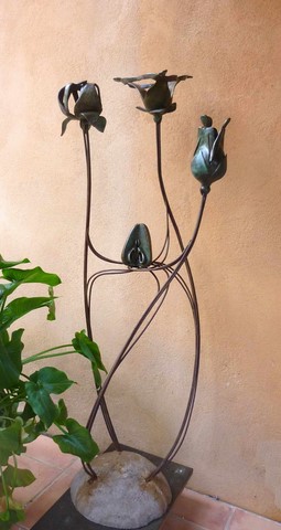 les quatre saisons; sculpture bronze; flore de valicourt