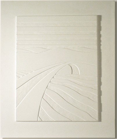 de l'eau passe sous un pont; bas relief en staff de flore devalicourt;